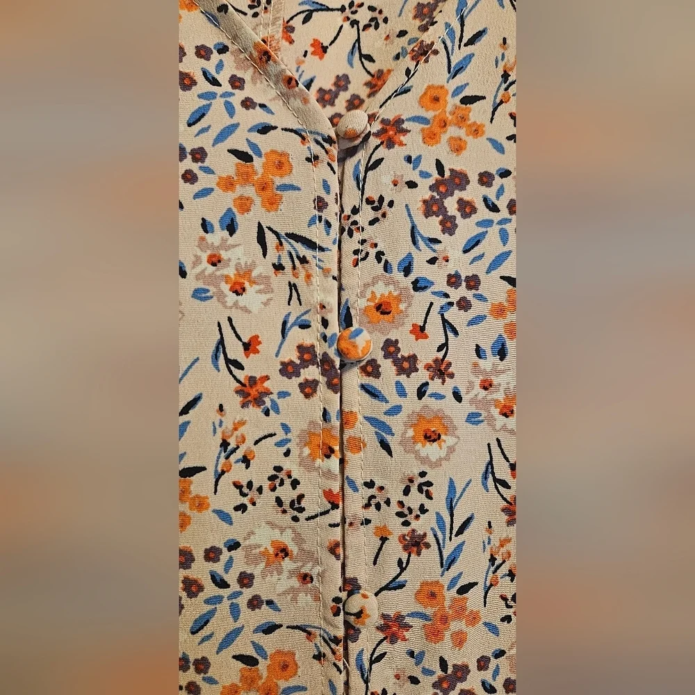 Floral Women's Button Up Dress Size Small - Picture 4 of 5
